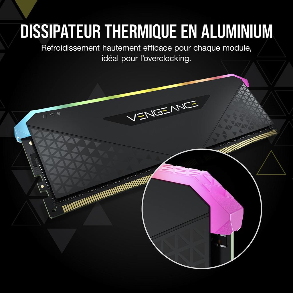 CORSAIR 3200MHz CL16 Desktop PC Memory with VENGEANCE RGB RS 16GB X CMG16GX4M2E3200C16 DDR4-16GB [2 8GB]