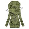 Women Fashion Long Sleeve Drawstring Hooded Slim Jacket Coat Zipper Outerwear