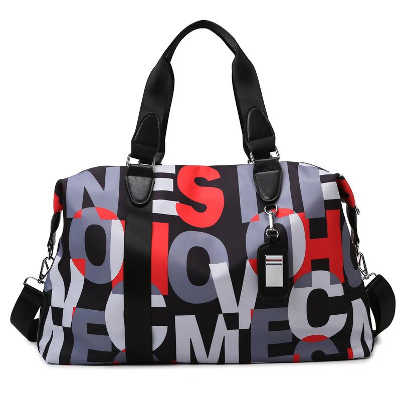 Летняя новая модная спортивная сумка для фитнеса с буквенным принтом, высококачественная Оксфордская водонепроницаемая дорожная сумка для отдыха, унисекс, сумка для йоги, плавания, большая вместительная домашняя сумка для хранения one size красный