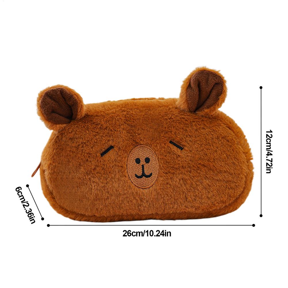Bleistiftmäppchen Capybara Stiftbox mit Reißverschluss Plüsch-Bleistiftbox für Kinder Studenten Schulsachen Schreibwarenaufbewahrung College