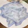 Spring and summer blue floral versatile thin small silk scarf women's mulberry silk yarn fashion neck protection small square scarf scarf