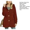 Manteau Long Décontracté en Polaire pour Femme Veste à Capuche Sherpa Oversize avec Poches Bouton Duvet Vêtement d'Extérieur Moelleux