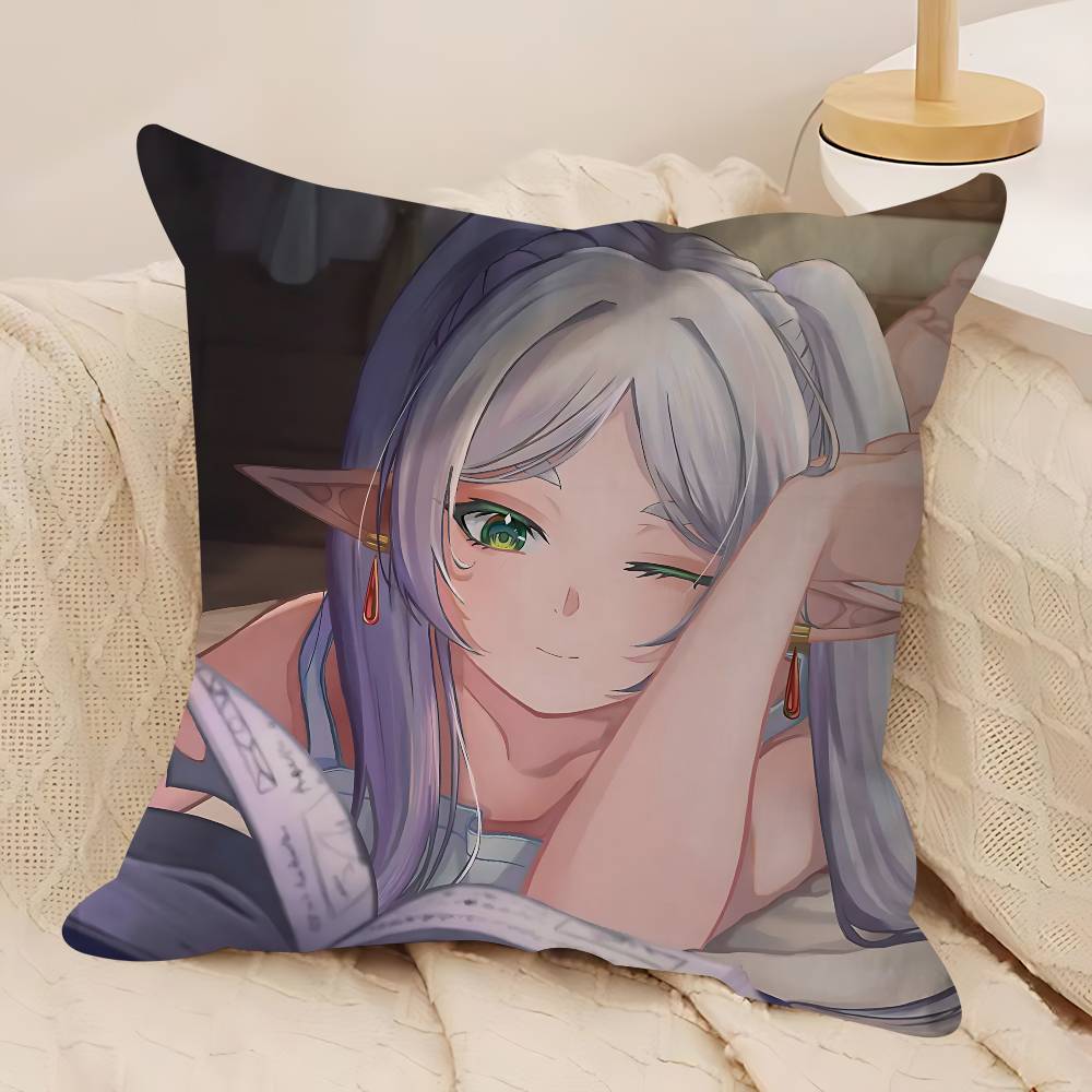 Cute F-Frierens Pillow Case Removable Washable Cushion Cover – All-Season Soft Linen