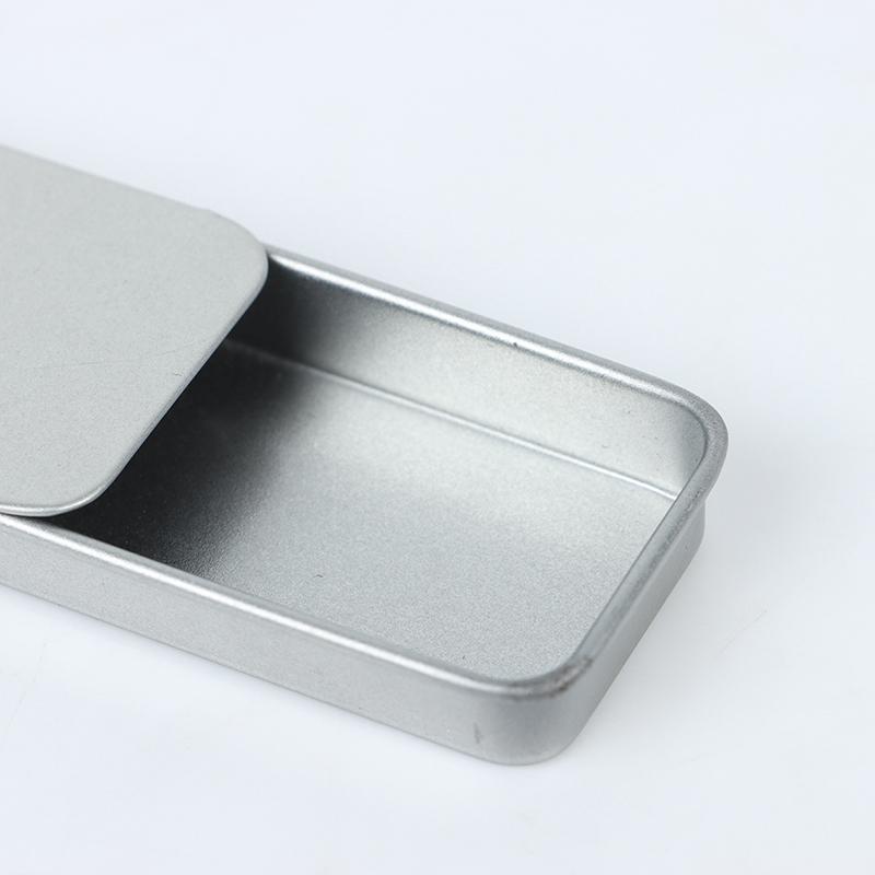Portable Tin Box Mini Iron Slide Cover Storage Jewelry Pill Cases Container Can