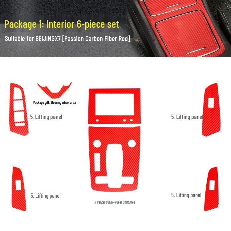 BAIC BEIJING X7 Carbon Fiber Interior Trim Stickers