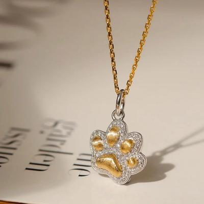 Cute~ Kitten Claw~ Necklace European Brushed Craft Pendant Light Luxury Premium Clavicle Chain Light Luxury Neck Chain