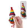 16Pcs 2D Flat Snowman Wooden Ornaments DIY Colorful Xmas Tree Hanging Ornament Creative with Ribbons Christmas Decoration Gifts
