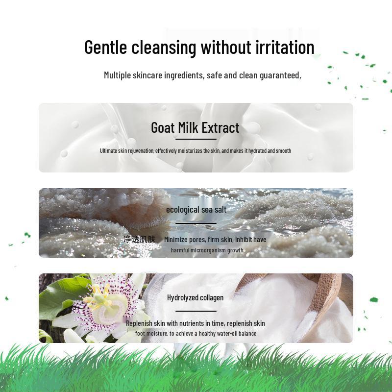 Savon Nettoyant Profond Sel Marin Écologique & Lait de Chèvre - Doux pour les Enfants & les Femmes Enceintes