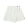 Sports Life Solid Color Pleated Woven Skirt Comfortable Casual Mini Skirt Women Skirts Cloud-White F11W238310F-WT