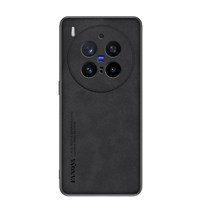 Frosted PU-Leather Funda for VIVO X300 Pro / X300 Case Matte Hard Plastic Full Protection Phone Cover