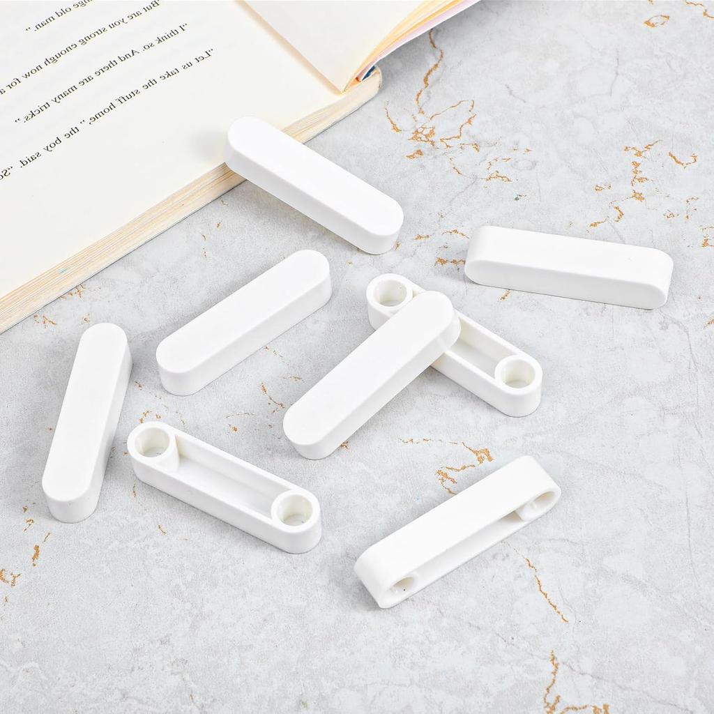 8Pcs Closet Rod End Caps Plastic Rod Spacer Cap Wire Shelf End Caps Closet System Parts for Wire Shelves(White)