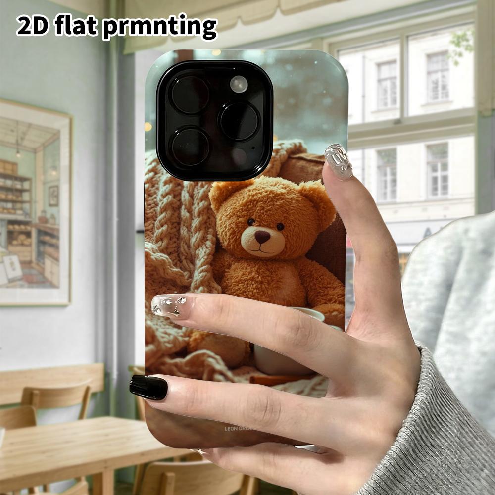 Phone Case: 2D Flat Samsung Galaxy A34 A35 M05 M06 S20 S22 S21 FE Plus 5G Protective Case, Cozy Winter Sofa Little Bear, Perfect Christmas and Hallowe