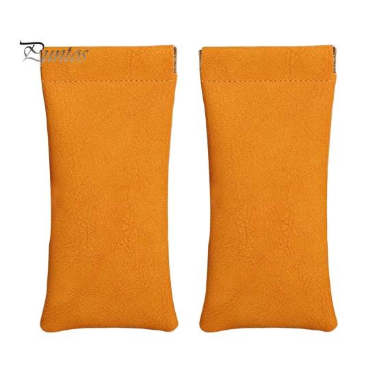 2 Pcs Sunglasses Pouch Soft Auto-Closing Stylish Case Faux Leather Anti-Scratch Lining Compact Glasses Bag Microfiber Screen Cleaning Bag