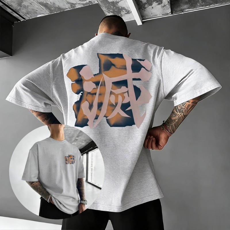 Demon Slayer Streetwear T Shirt Men Women 2026 Summer Oversized Cotton Tee Gradient Graphic Short Sleeve Top Fashion Y2k Clothes