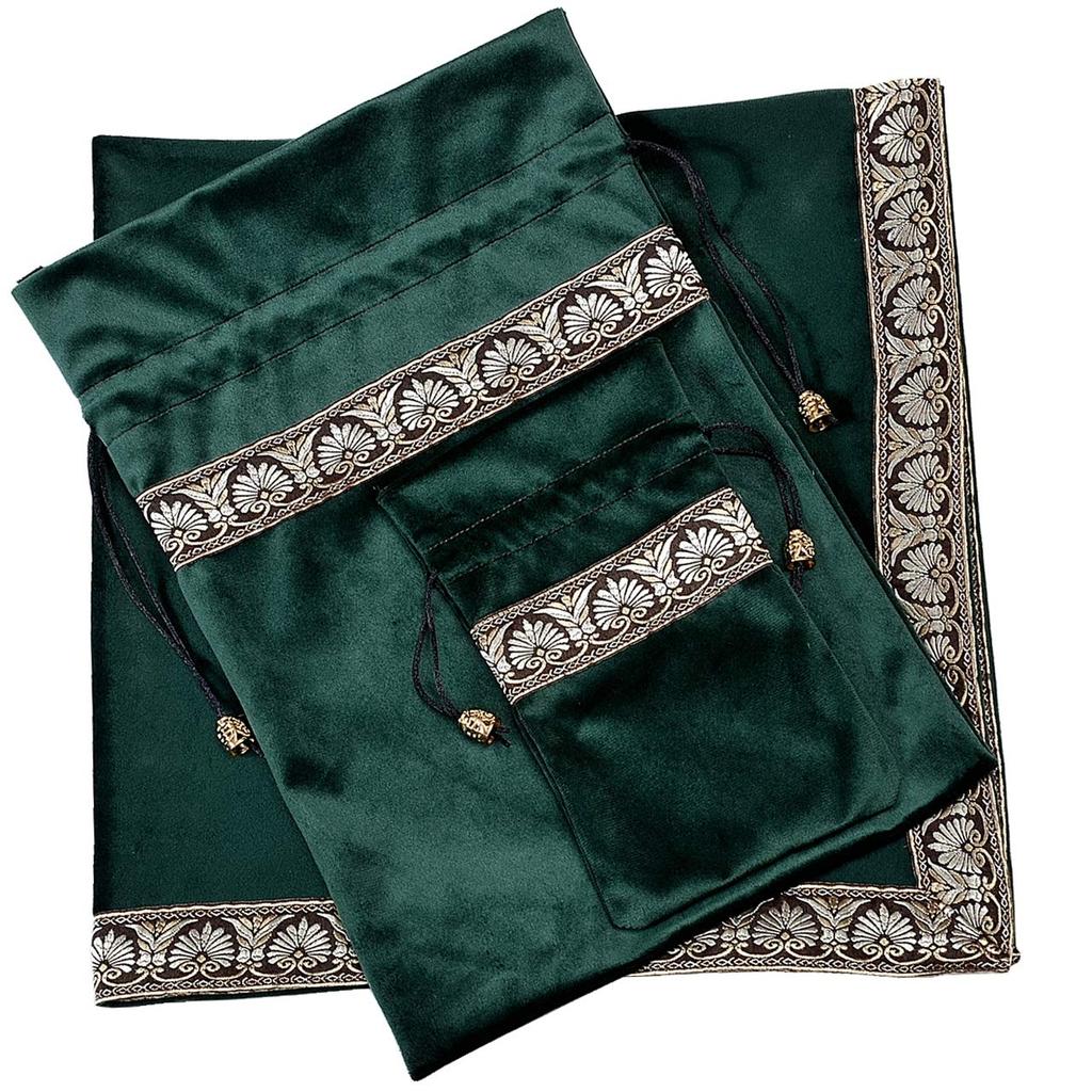 Kuai Tarot Set of 2 or with Velvet for Tarot Thick Magic Tricks Set with Large and Small Cloths, 68x68cm, 3, Pouch, Cards, Divination, Readings,