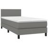 Maison Exclusive - Sommier à lattes de lit avec matelas Gris foncé 90x200 cm Tissu