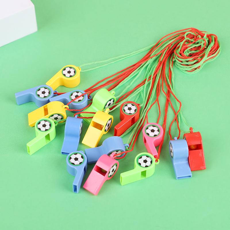 24pcs Mini Plastic Whistles Kids Soccer Football Birthday Party Favors Goodies Bag Pinata Filler Toys Boy Girl Christmas Gifts