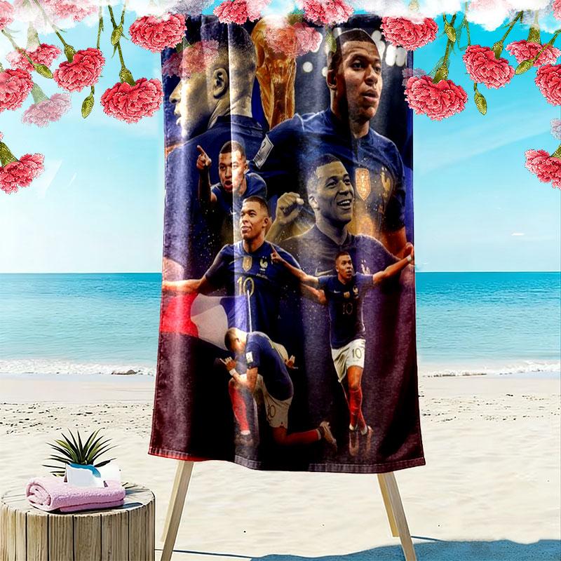 Kylian Mbappé Pride Strandtuch, Großes Weiches Schnelltrocknendes Handtuch für Strand Camping Schwimmen