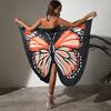 Women Beach Dress Versatile Spaghetti Strap Wrap Skirt Breathable Butterfly Wings Pattern Cover Up