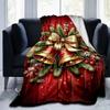 1Pc Christmas Bells Berries Blanket Soft And Comfortable Casual Warm Camping Travel Christmas Halloween Gift M921377