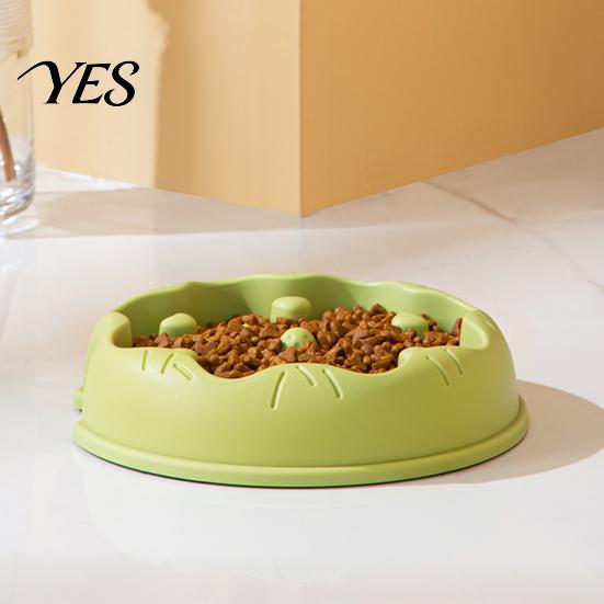 Pet Slow Feeder Dog Bowl, Cat Eating Anti-Slip Feed Dish Bottom Dish, Reduces Choking Vomiting for Cats Dogs Food-grade Bowl