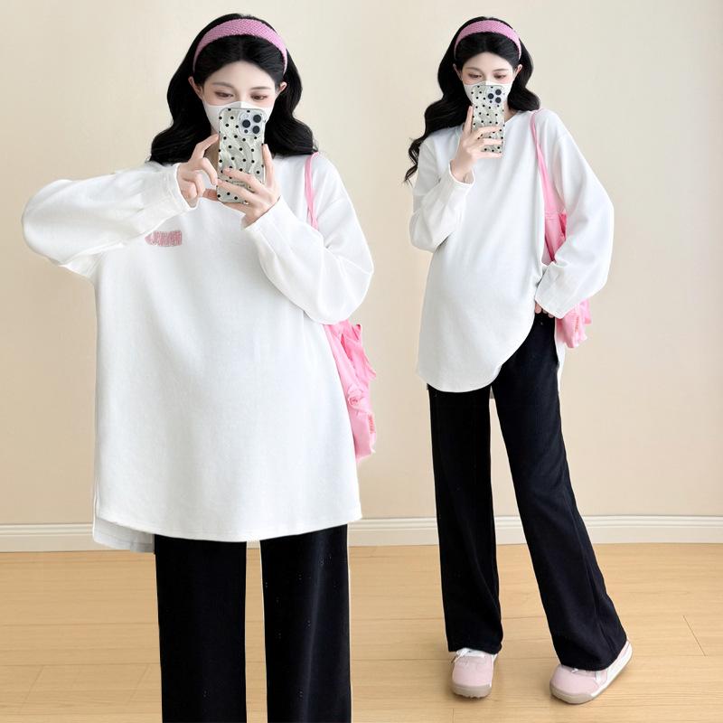Herbst Umstandsmode 2026: Lockerer Mid-Length Plus Size Hoodie für trendige Mamas