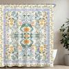 Boho Vintage Flower Shower Curtain Sets For Bathroom Retro Floral Shower Curtain Rustic Country Polyester Bathtub Curtain