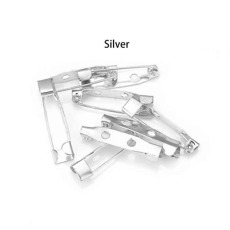 Louleur 50pcs Metal Brooch Pins Clip Base Pins Safety Pins Brooch Settings Blank Base For DIY Jewelry Making Supplies Wholesale