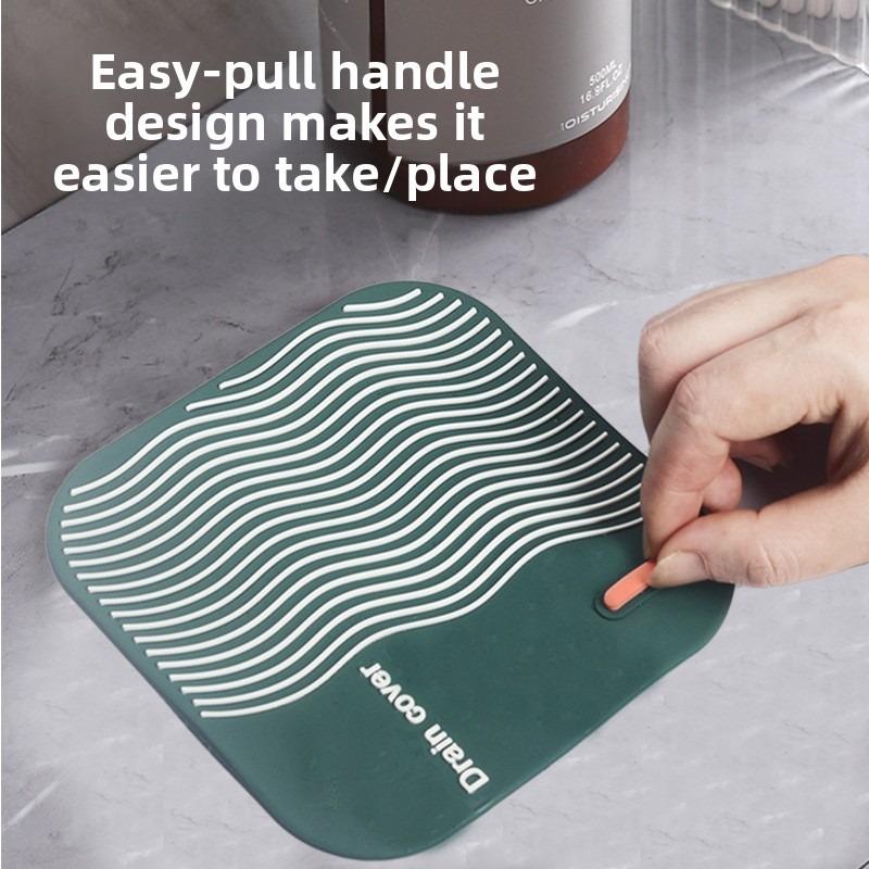 Quadratische Linien Bodenablaufabdeckung, Geruchsstopp-Pad, Badezimmer, Toilette, Badezimmer, Haarfilter, Küche, Insektensicheres Silikon Abwasserrohr