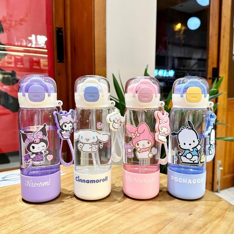 420Ml Genuine Sanrio Transparent Cup Cartoon Kuromi Cinnamoroll Melody Tritan Safe Matrial Water Drink Bottle Gifts For Girls