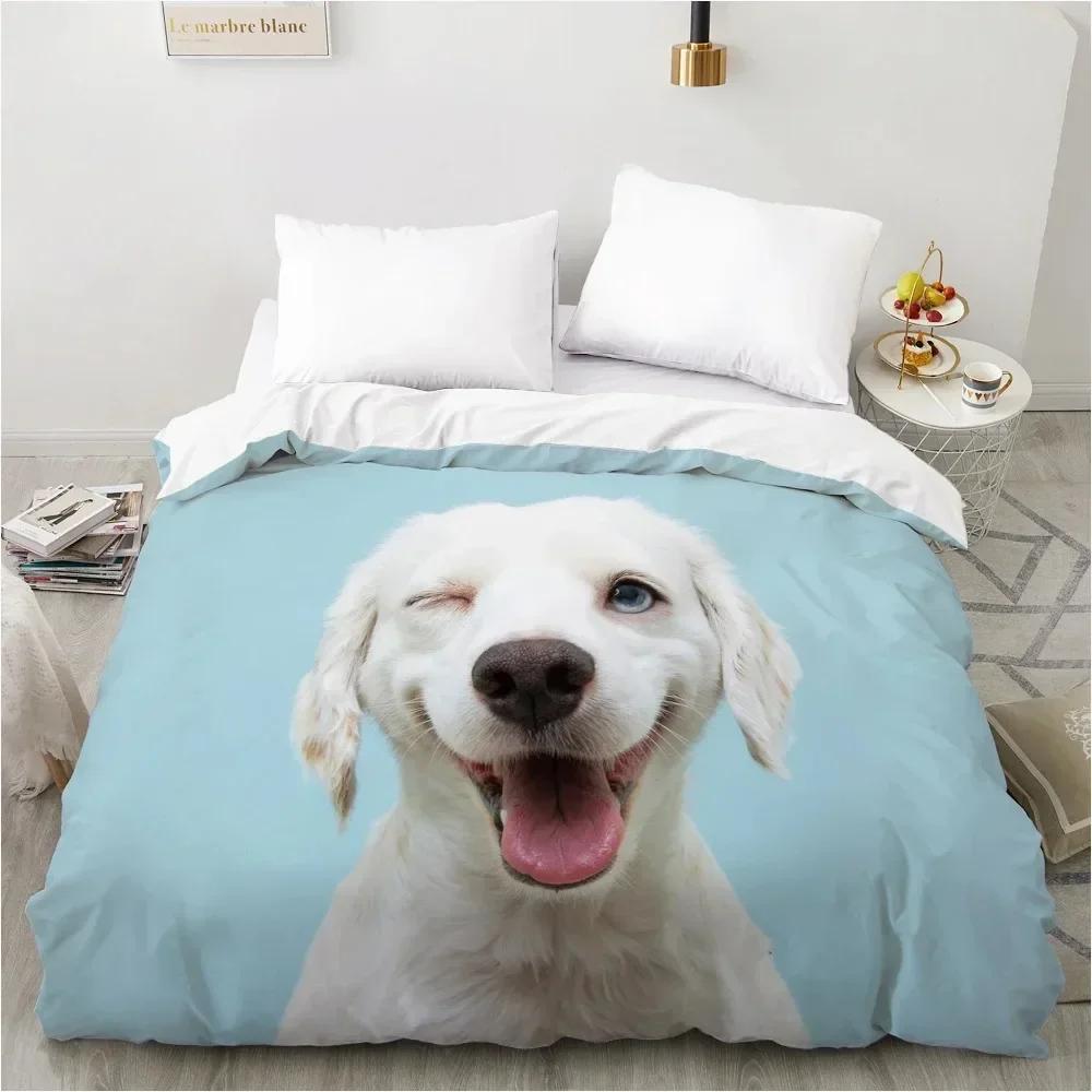 Animal Lie Down Dog Pet Bedding Set Boys Girls Twin Queen Size Duvet Cover Pillowcase Bed Kids Adult Fashion Home Textileextile