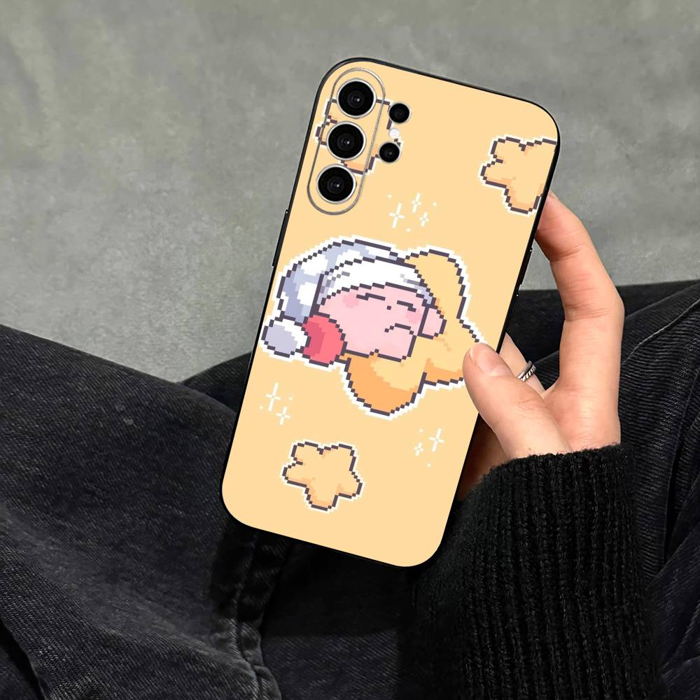 Cartoon Pink Pixel K-Kirbys-KK Phone Case For Samsung S25,S24,S21,S22,S23,S30,Ultra,S20,Plus,Fe,Soft Silicone Black Cover