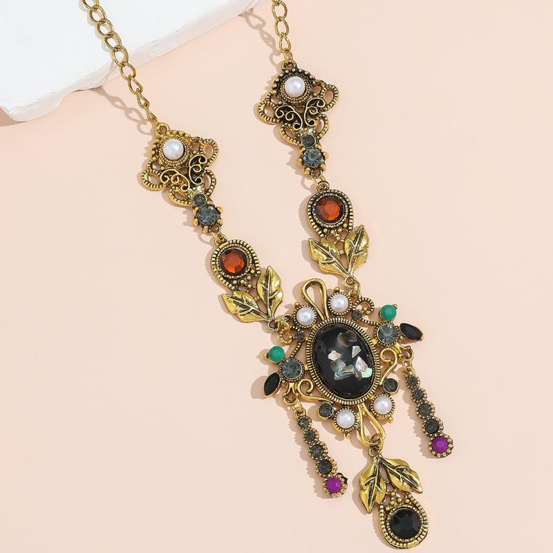 Meier Pearl necklace bohemia tassel two-purpose forehead chain exotic ethnic style