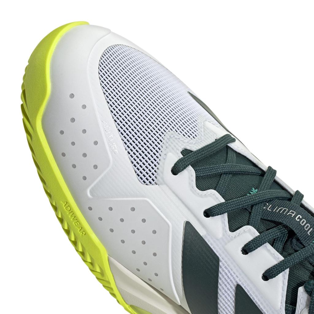 Adidas Adizero Ubersonic 5 Clay Tennis Shoes, NJD41, Aurora Ivy/Footwear White/Footwear White (JR2713), Size 25.0 cm