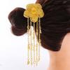 Ancient Thai Metal Flower Hair Fork Silver Rose Hair Sticks  The Water-Sprinkling Festival
