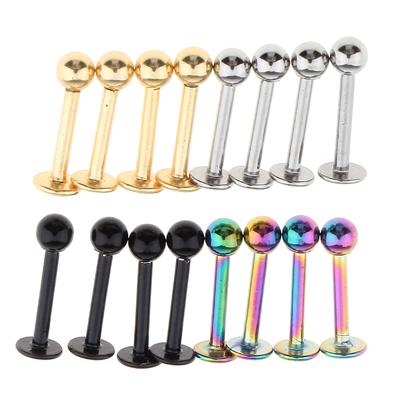 16 Stück 18G Edelstahl Lippenring Kinnbügel Ohrring Ohrstecker Piercing Schmuck