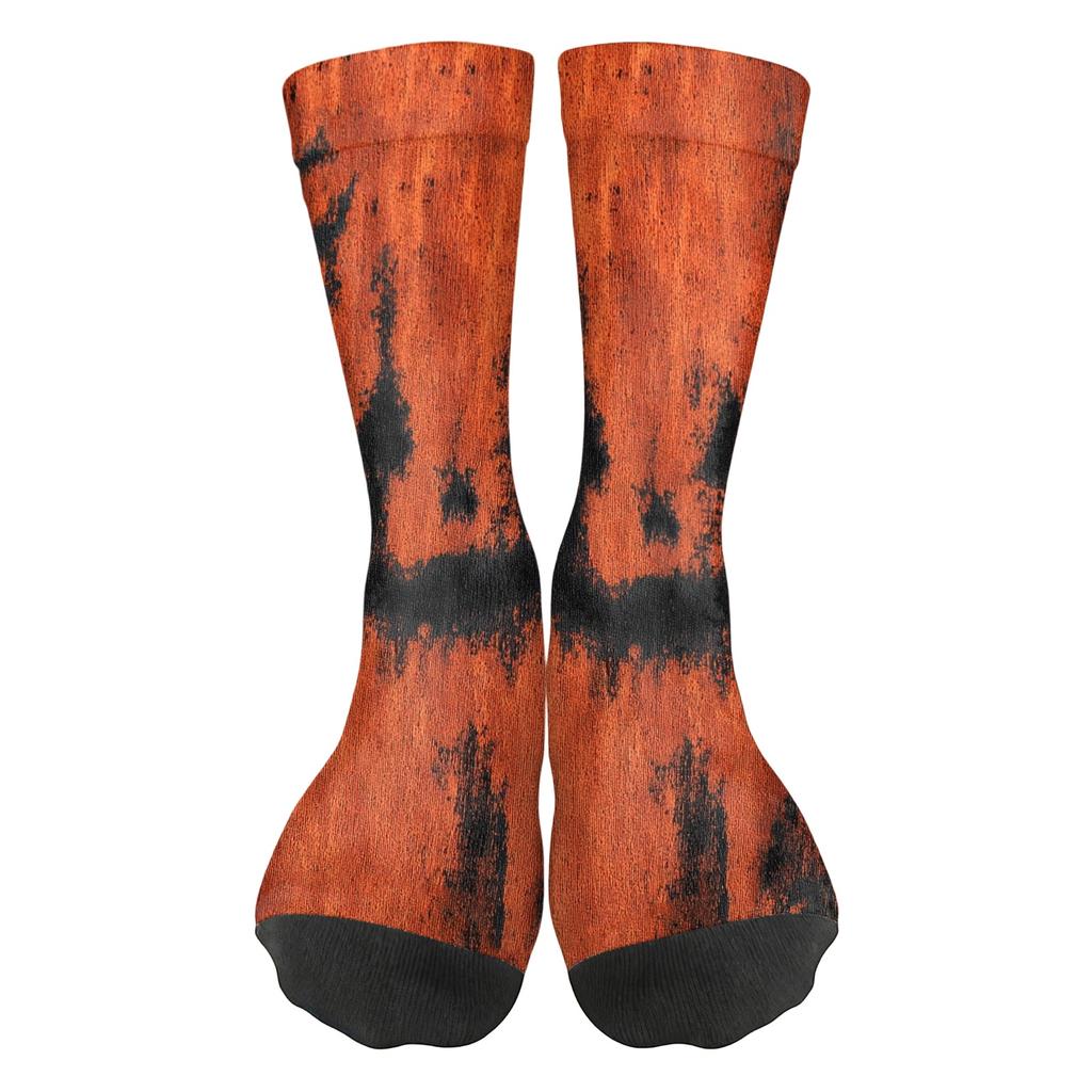 Unisex Breathable Mid-Calf Socks Halloween Patterned Comfortable Stretch Crew Socks Suitable for Daily Wear and Seasonal Use