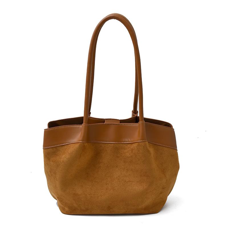 

Сумка-тоут большой вместимости, сумка на одно плечо, простая и повседневная, плиссированная сумка-багет жёлтый/коричневый