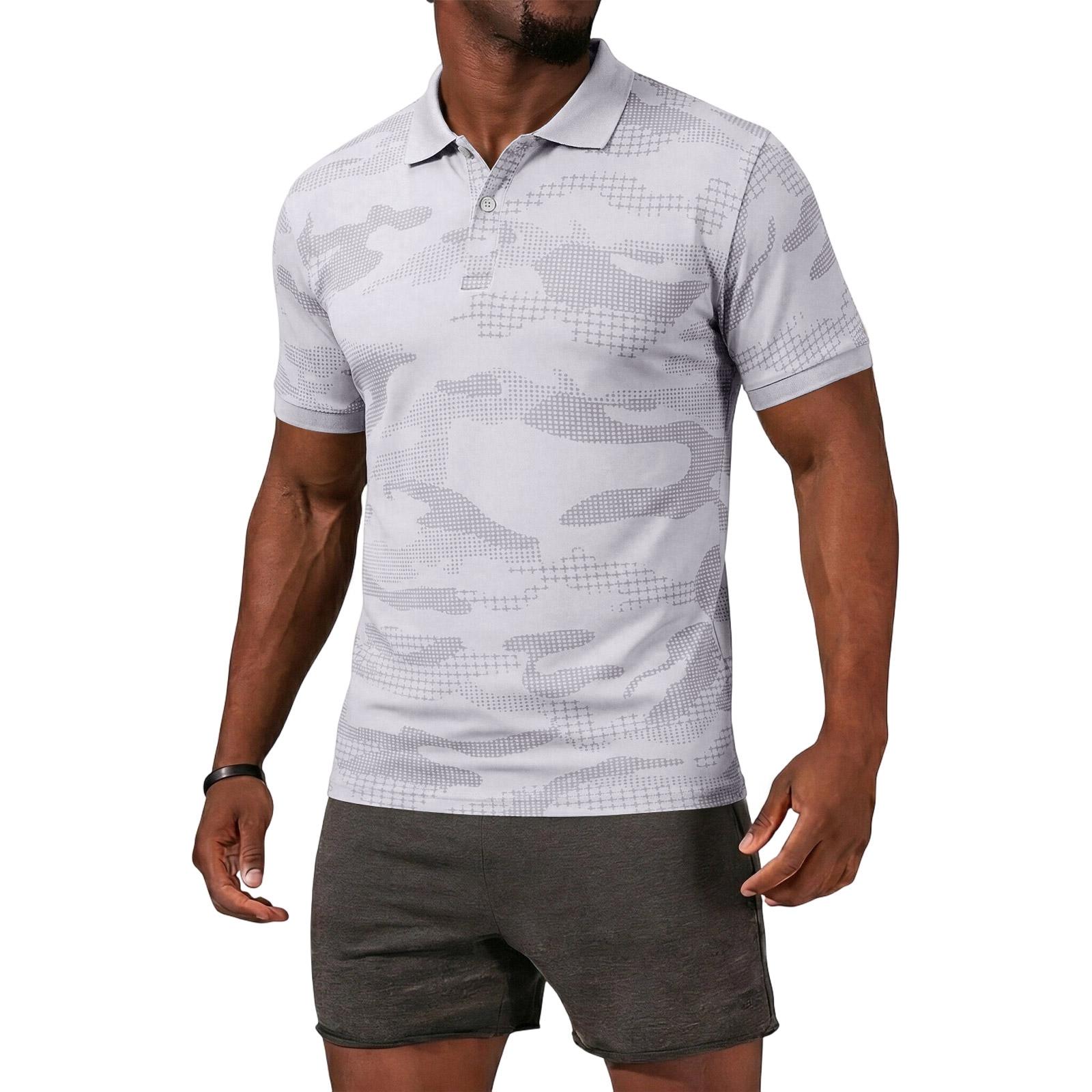 

Men s Casual Lightweight Quick-drying Short-sleeved T-shirt - Men s Camouflage Breathable Sweat-absorbing Cool-feeling Sports T-shirt XL білий