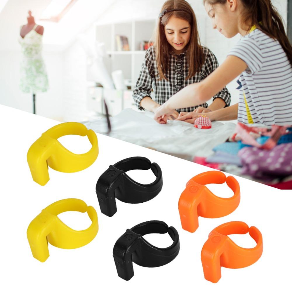 12PCS Plastic Thimble Thread Cutter Ring Sharp cutter Finger Ring cutter Hand Sewing