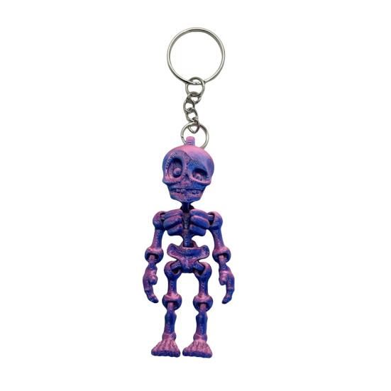 Skeleton Man Keychain Pendant 3D Printed Lightweight Jointed Key Holder Portable Car Key Toy Bag Accessory