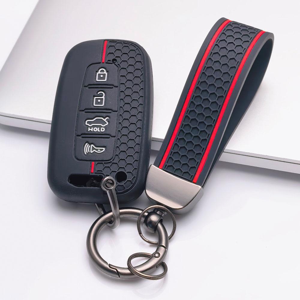 Premium Silikon Bilnyckelhölje För Hyundai i30 K2 K5 För KIA Optima K5 K3 Med Nyckelring Mjuk Silikon Bilinteriör Tillbehör