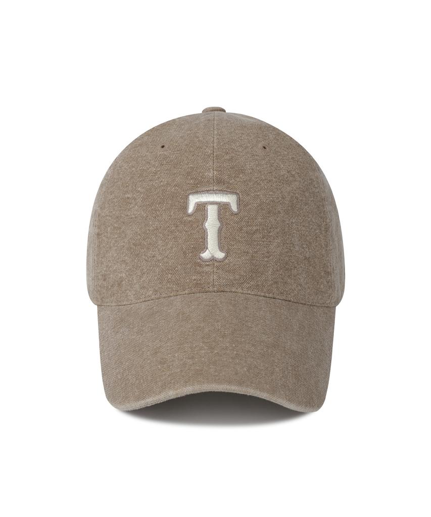 VERUTUM Initial Western Logo Pigment Ball Cap Beige