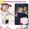 SCSYV Girls Alarm Clocks, Unicorn Night Light Kids Alarm Clocks with 4 Sided Unicorn Pattern&9 Kinds of LED Glowing Wake Up Bedside Clock Gifts for Un
