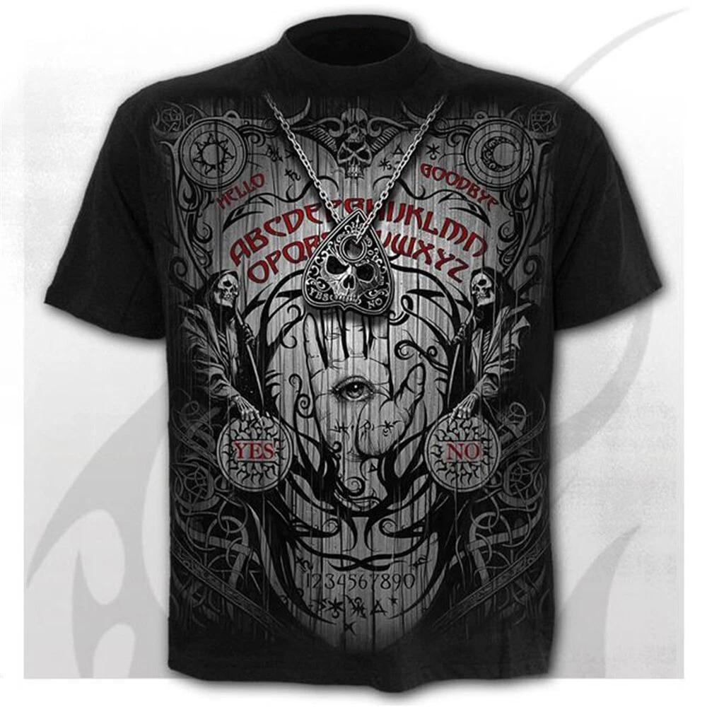 Skull skull punk streetwear T-shirt shirt costumes polyester Black XL