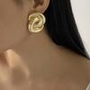 New European American Simple Spiral Stud Earrings Minority High Grade Twist Shape Earrings For Women Trendy Fashion Jewelry