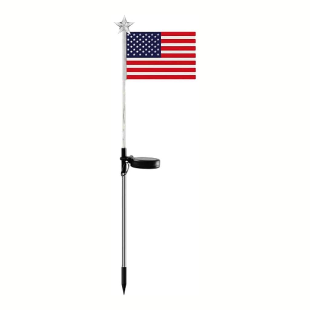 Solar American Flag Garden Lights,4th Of Decoration Patriotic Solar American Flag Lights Light For Independence Day Memorial Day Decor