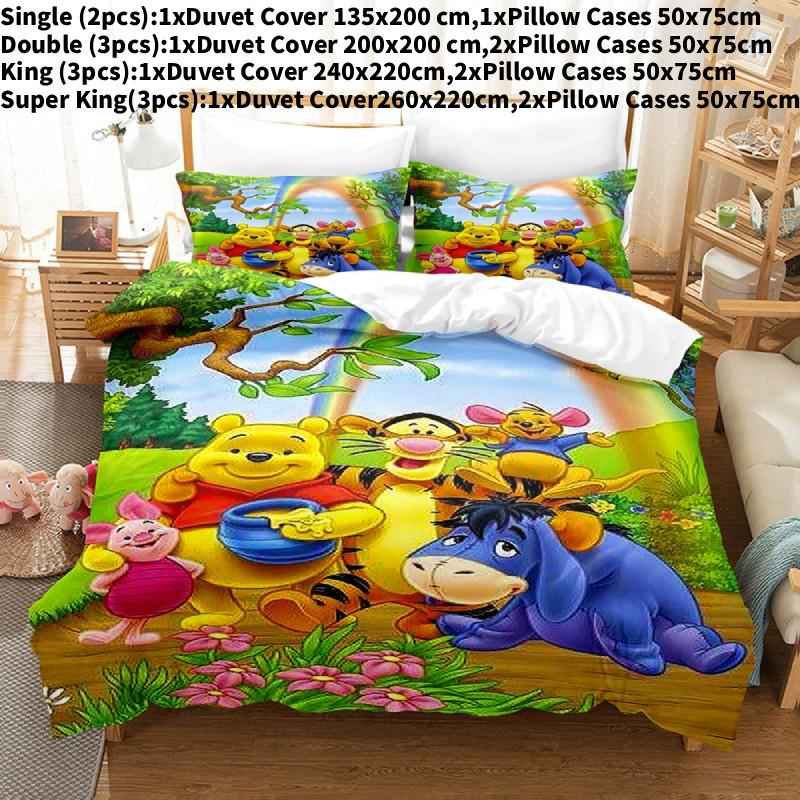 

Pooh The Winnie Pattern Digital Print Duvet Cover Pillowcase Set Bedroom Bedding Single(135x200cm)