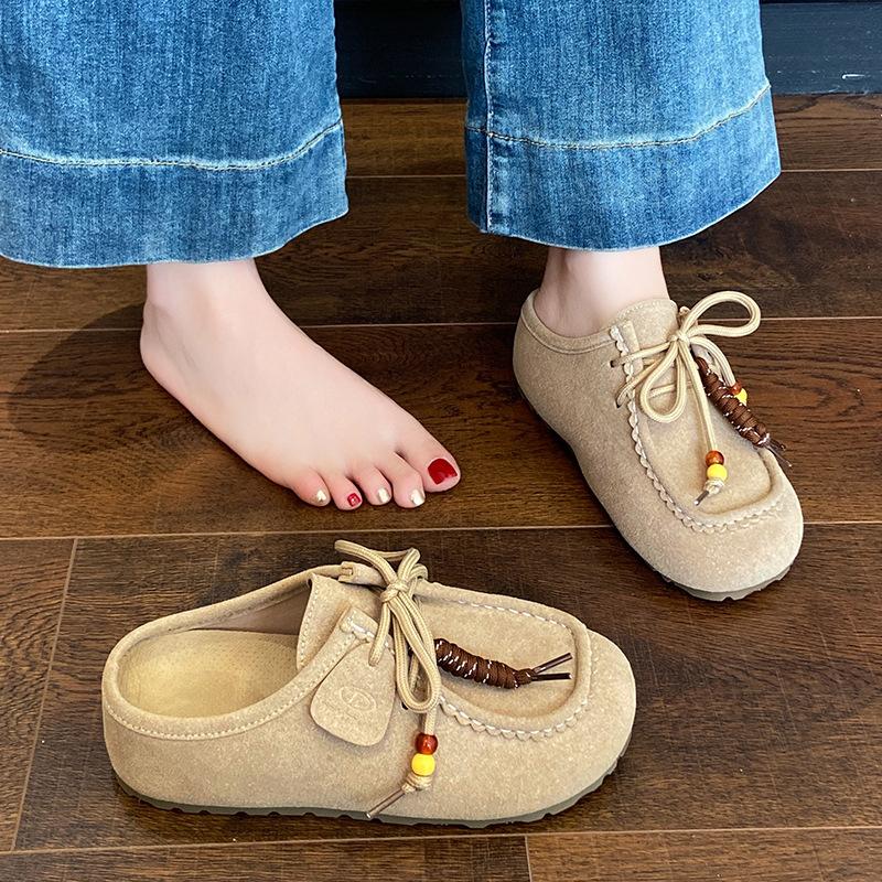 Inner height increase Birkenstock cool slippers women's summer outer wear 2025 new thick-soled one-pedal lazy bag head half slippers