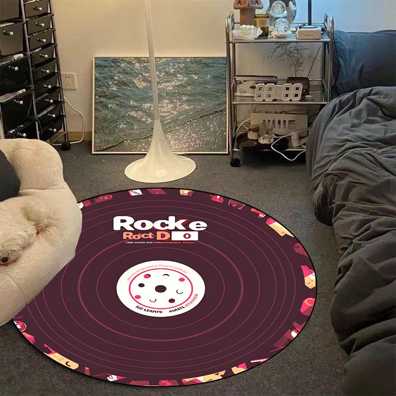 Modern CD Record Round Carpet Comfort Soft Bedroom Decoration Rug Customizable Living Room Sofa Area Rug Washable Chair Mat
